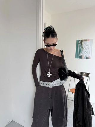 off-shoulder long sleeve