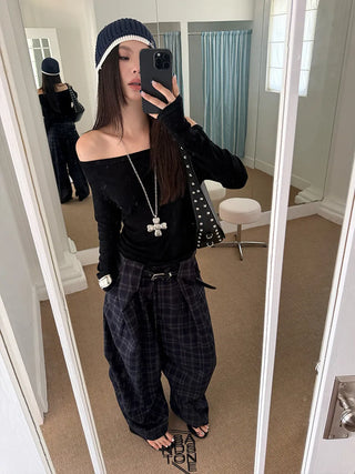 off-shoulder long sleeve