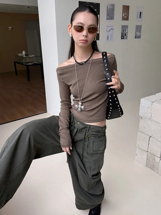 off-shoulder long sleeve