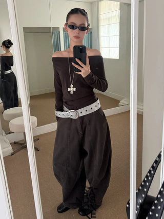 off-shoulder long sleeve