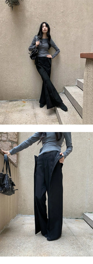 zipper split pants