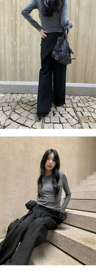 zipper split pants