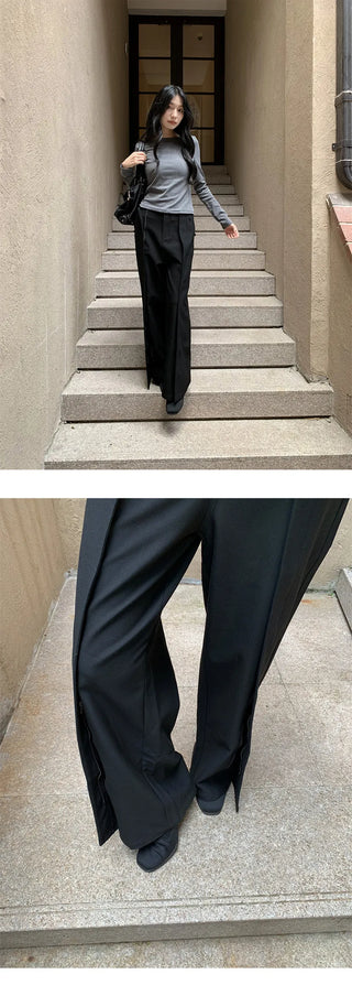 zipper split pants