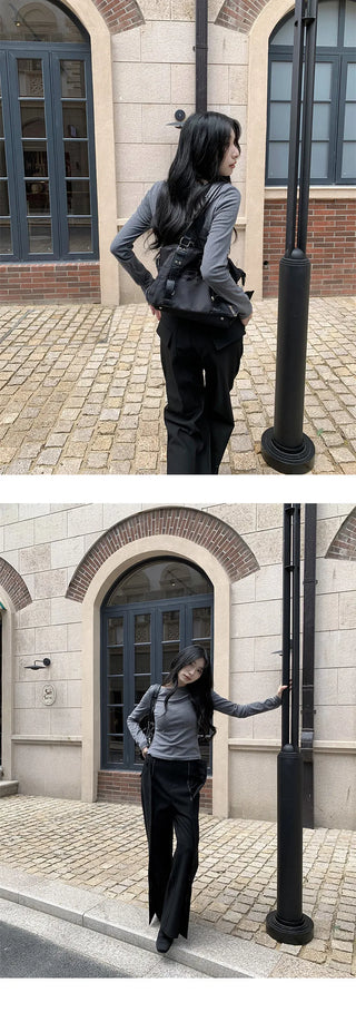 zipper split pants
