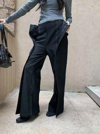 zipper split pants