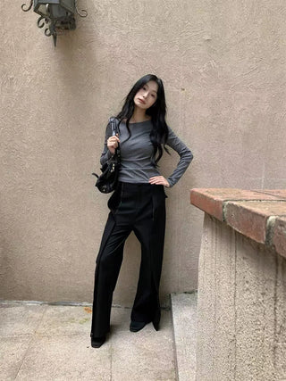zipper split pants