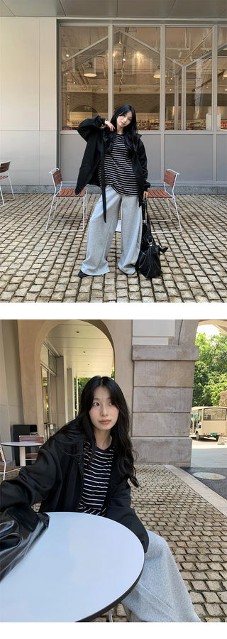 lace-up cardigan coat