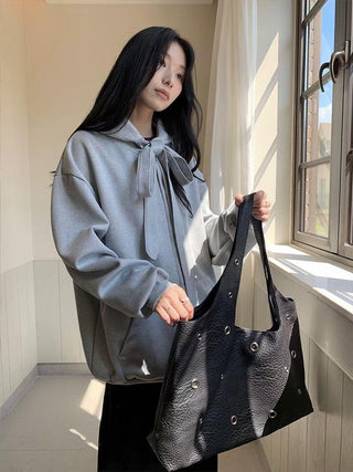 lace-up cardigan coat