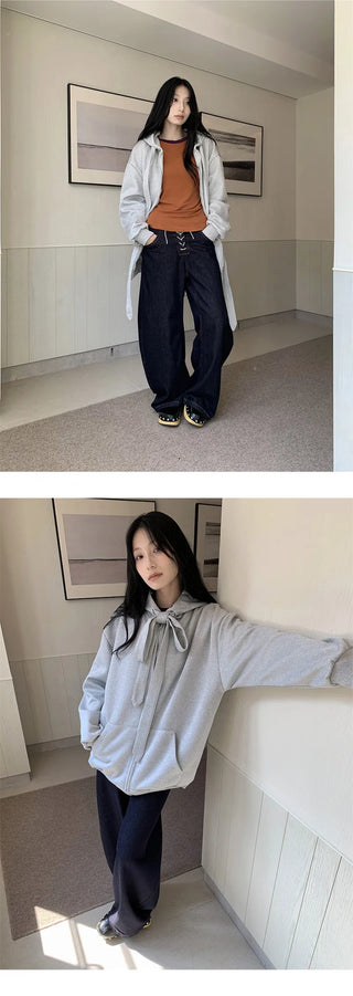 lace-up cardigan coat