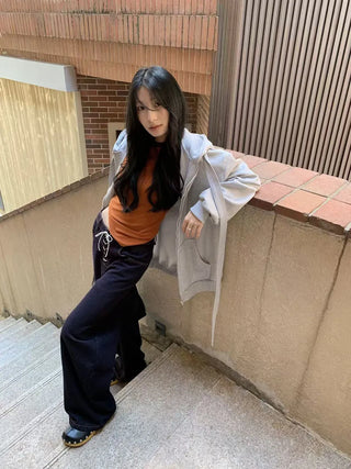 lace-up cardigan coat