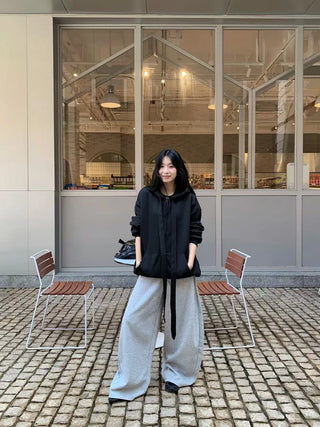 lace-up cardigan coat