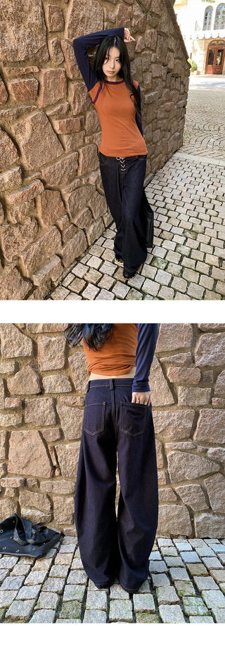 lace-up wide pants