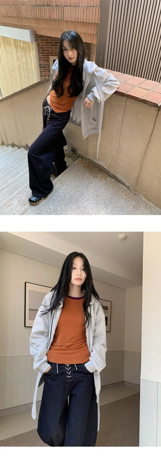 lace-up wide pants