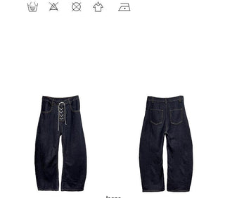 lace-up wide pants