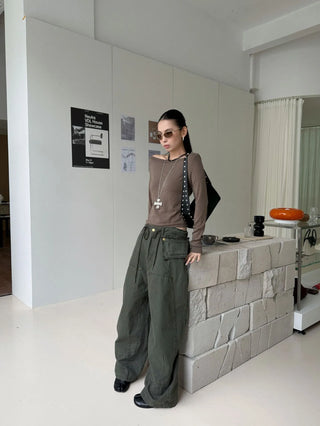 drawstring paratrooper pants