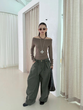 drawstring paratrooper pants