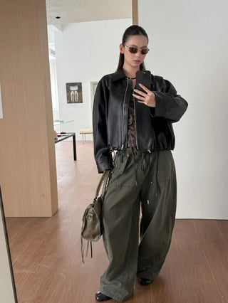 drawstring paratrooper pants