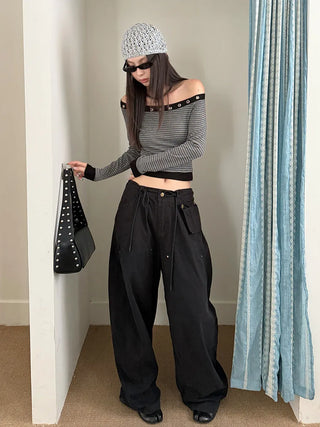 drawstring paratrooper pants