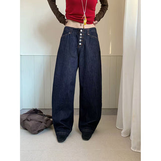 breasted wide jeans