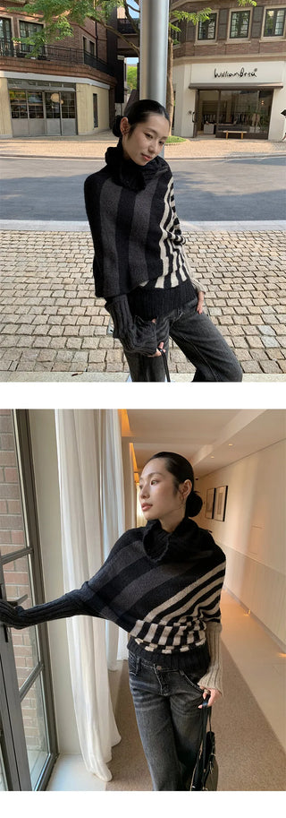 irregular striped sweater