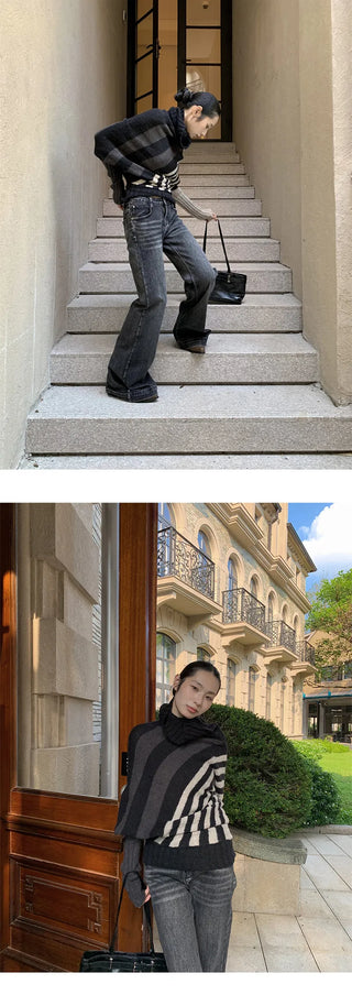 irregular striped sweater