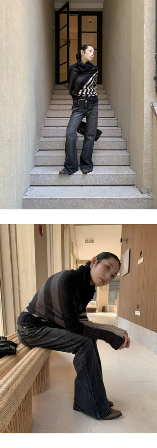 irregular striped sweater