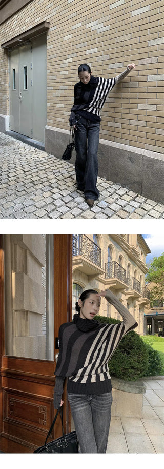 irregular striped sweater