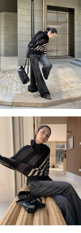 irregular striped sweater