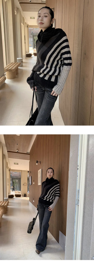 irregular striped sweater