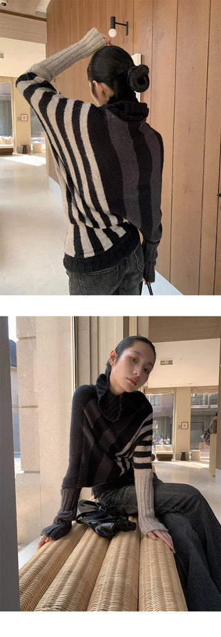 irregular striped sweater