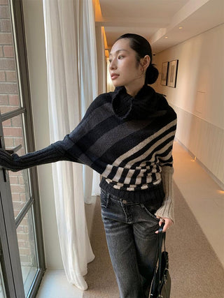 irregular striped sweater