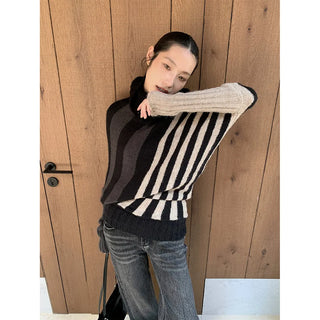 irregular striped sweater