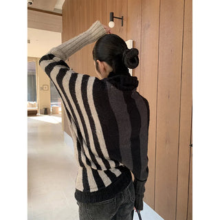 irregular striped sweater