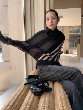 irregular striped sweater