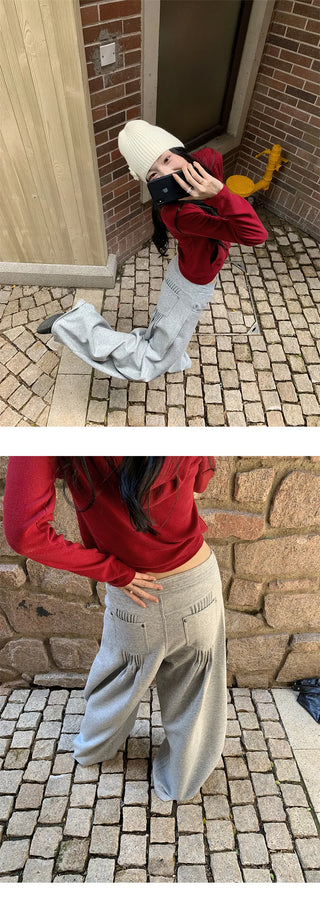 pleated wide pants