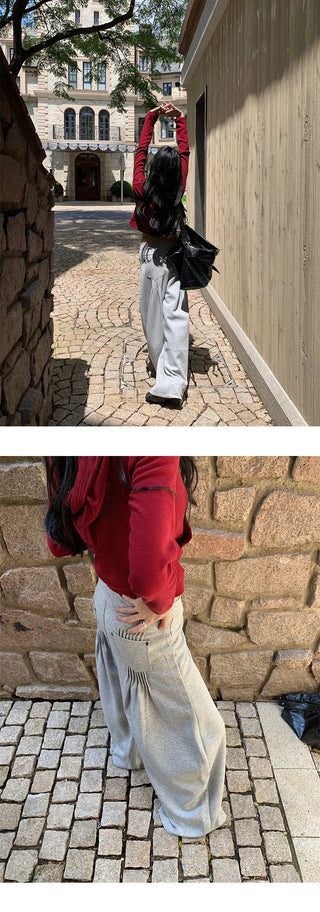 pleated wide pants