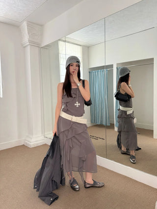 chiffon layered dress