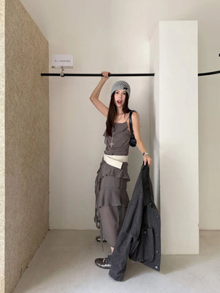 chiffon layered dress