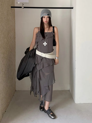 chiffon layered dress
