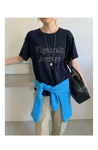 letter embroidered Top