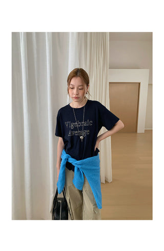 letter embroidered Top