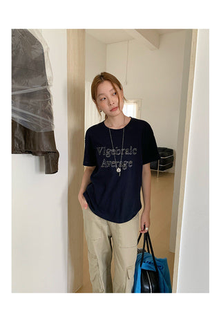 letter embroidered Top