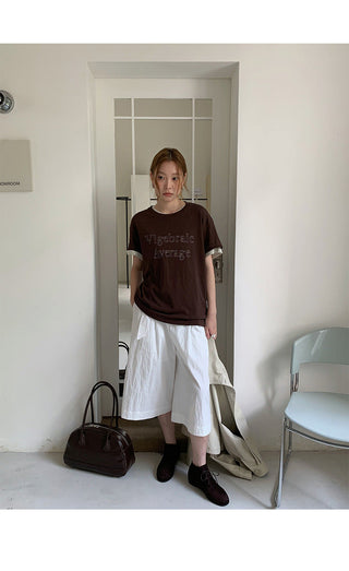 letter embroidered Top