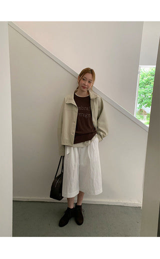 letter embroidered Top