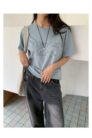 letter embroidered Top