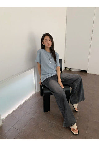 letter embroidered Top