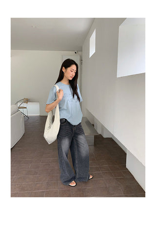 letter embroidered Top