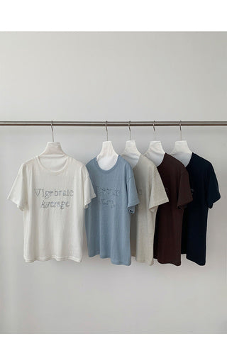 letter embroidered Top