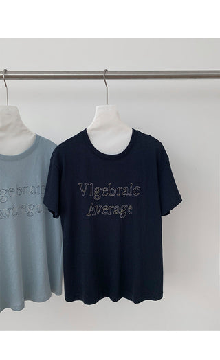 letter embroidered Top