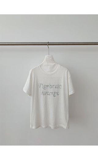 letter embroidered Top